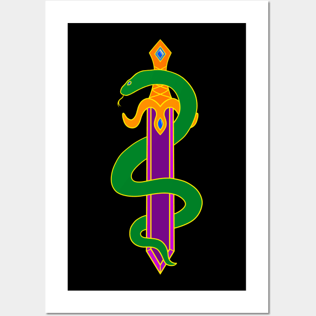 Sword and Snake (Rainbow) Wall Art by inatorinator